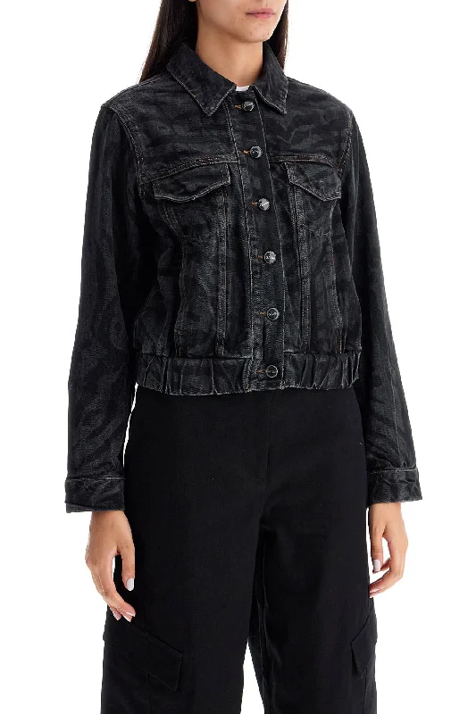 Ganni Cut

short Denim Jacket With Laser-Cut Women's weekend jackets