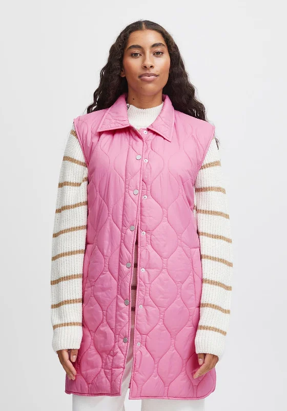 B. Young Berta Quilted Waistcoat, Super Pink Women's Zara jackets