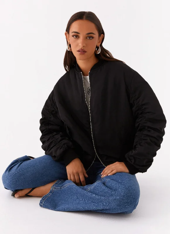 Webster Bomber Jacket - Black Women's hooded jackets