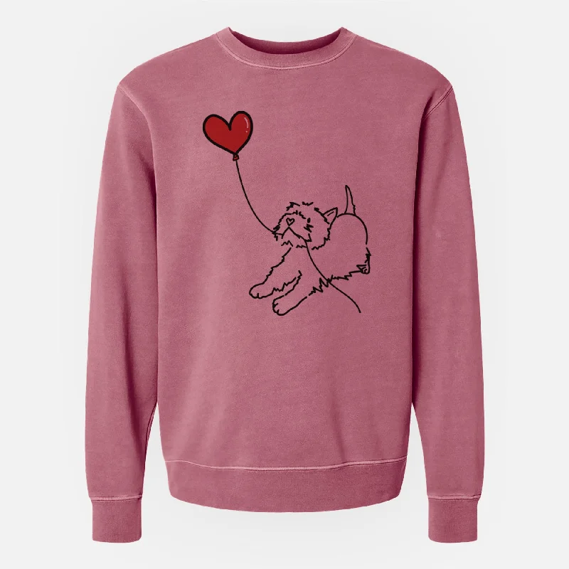 West Highland Terrier Heart String - Unisex Pigment Dyed Crew Sweatshirt Elegant Hoodies & Sweatshirts