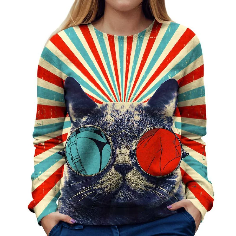 3D Cat Womens Sweatshirt Simple Hoodies for Women