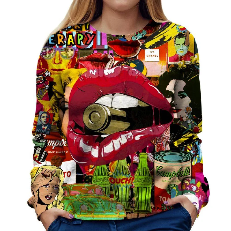 Pop Art Therapy Womens Sweatshirt Women’s Pullover Hoodie