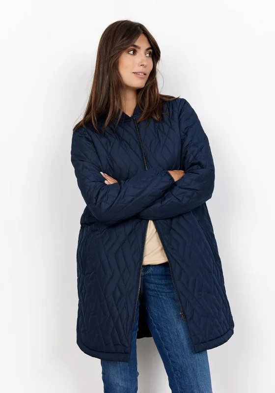 Soyaconcept Fenya Quilted Jacket, Navy Women's polyester jackets