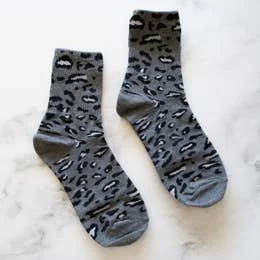 The Apollo Leopard Printed Socks - Grey Lightweight pajama sets