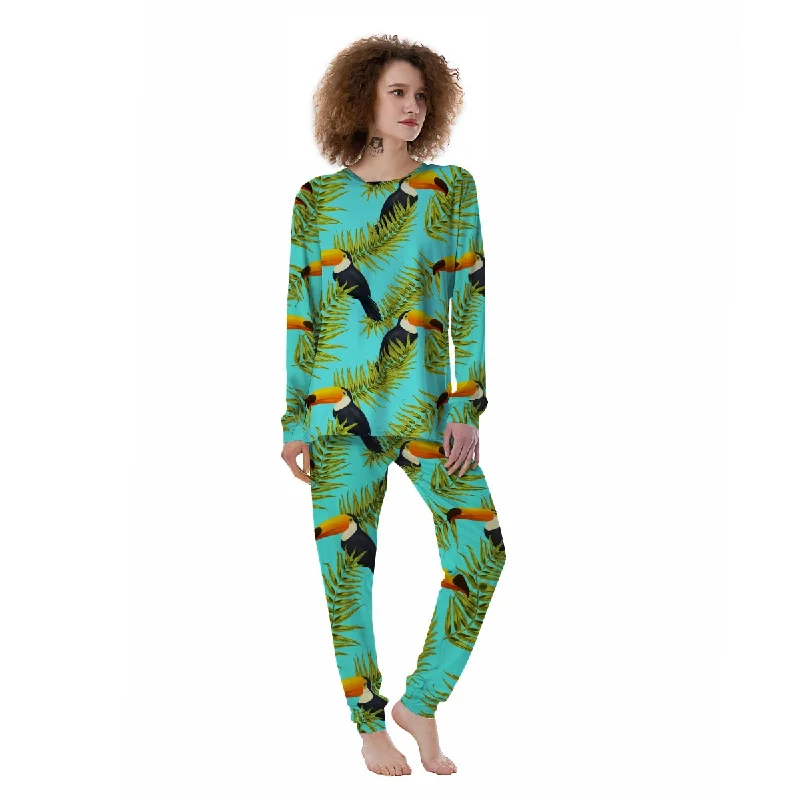 Toucan Toco Print Pattern Women's Pajamas Bamboo pajama sets