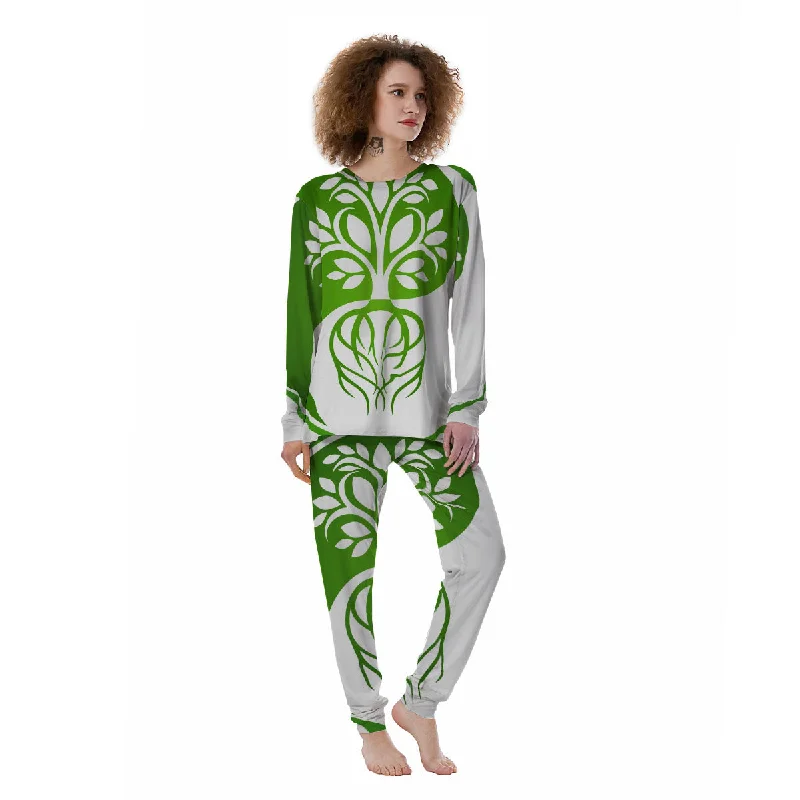 Tree Of Life Yin Yang Print Women's Pajamas Personalized pajama sets