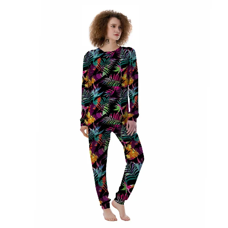 Tree Palm Trippy Print Pattern Women's Pajamas Best pajama sets for girls' night