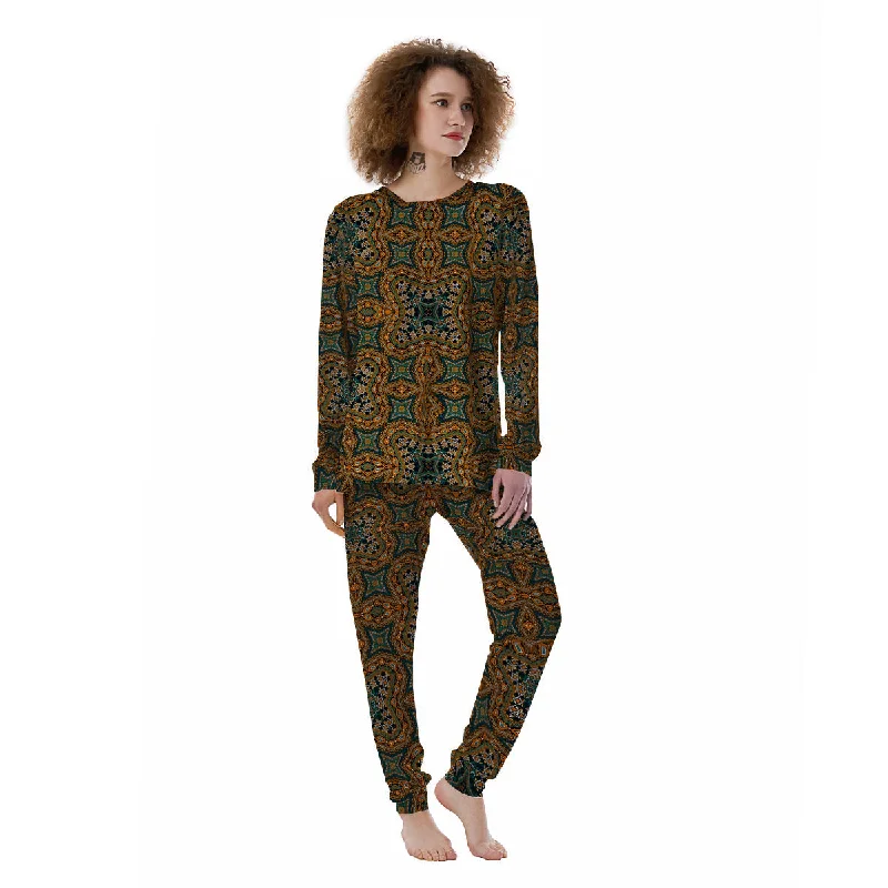 Tribal Indian Vintage Print Pattern Women's Pajamas Expensive pajama sets