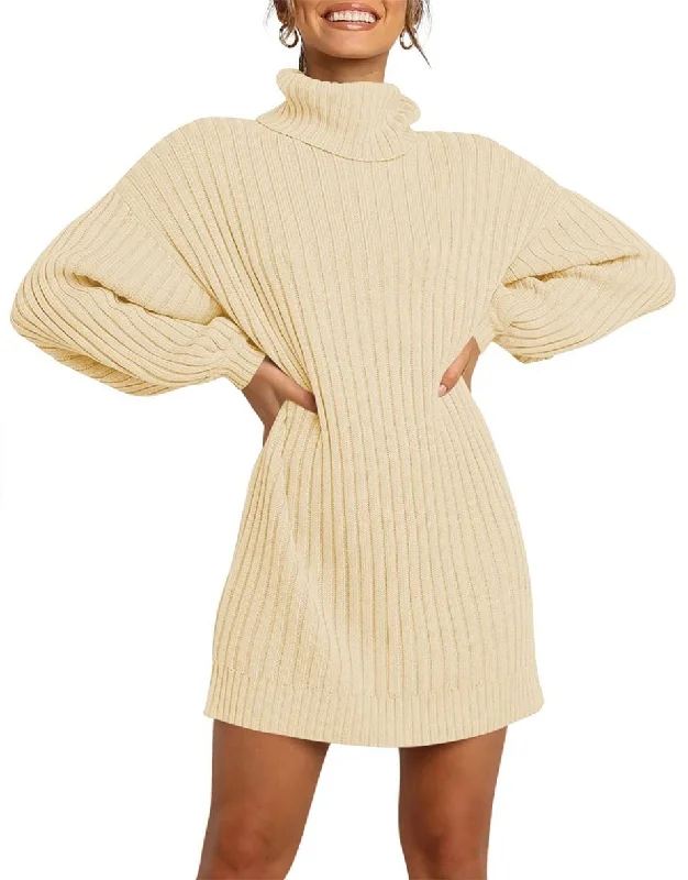 ANRABESS Women Turtleneck Oversized Sweater Pullover Dresses Best sweaters for travel