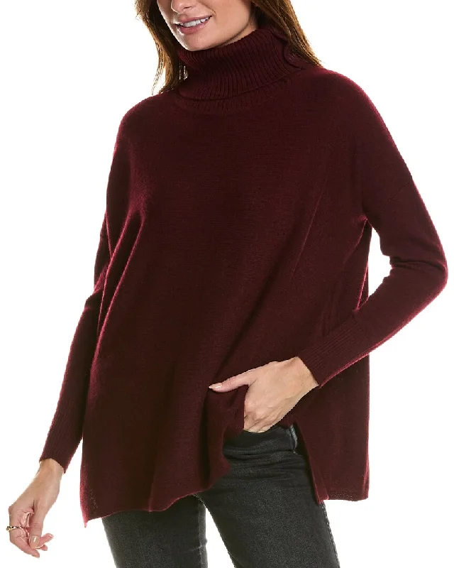 Forte Cashmere Button Neck Oversized Cashmere Pullover Designer sweaters