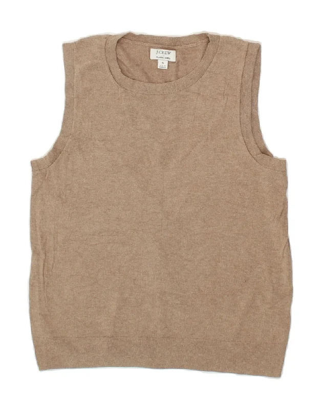 J. CREW Womens Classic Vest Tank Top UK 10 Small Beige Weekend sweaters