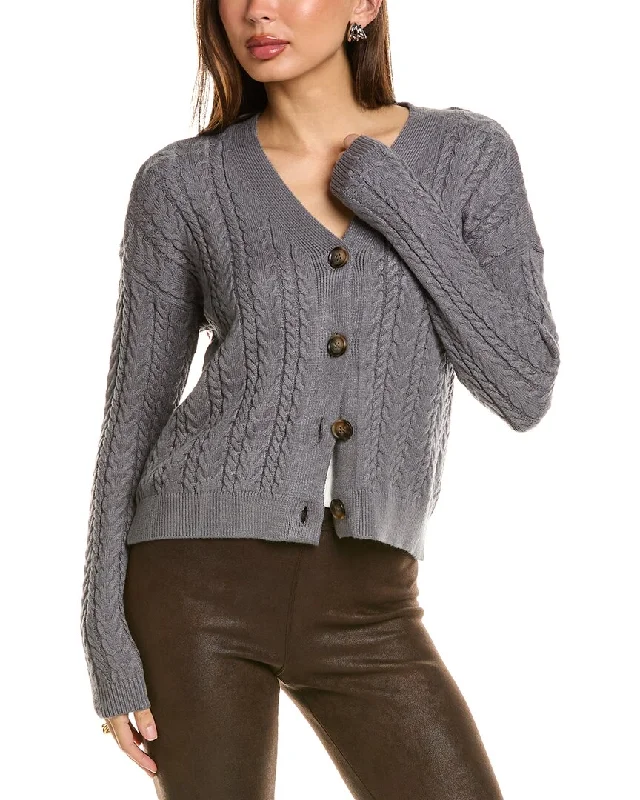 T Tahari Cable Cardigan Best sweaters for layering