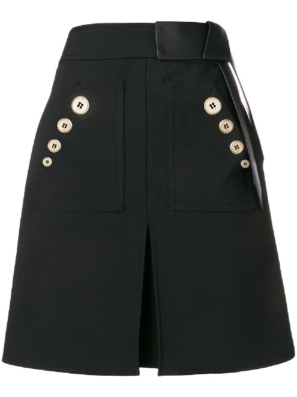 contrast buttons skirt Leather unclassified skirts