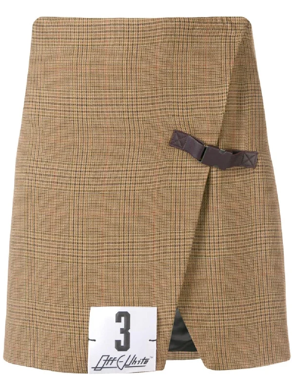 checked buckle skirt Velvet unclassified skirts