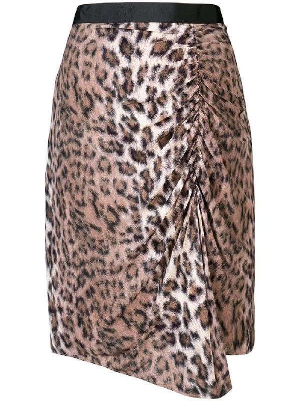 ruched leopard print skirt Comfortable unclassified skirts