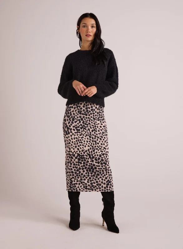 Clean Waist Straight Skirt - Winter Spots Print Graduation unclassified skirts