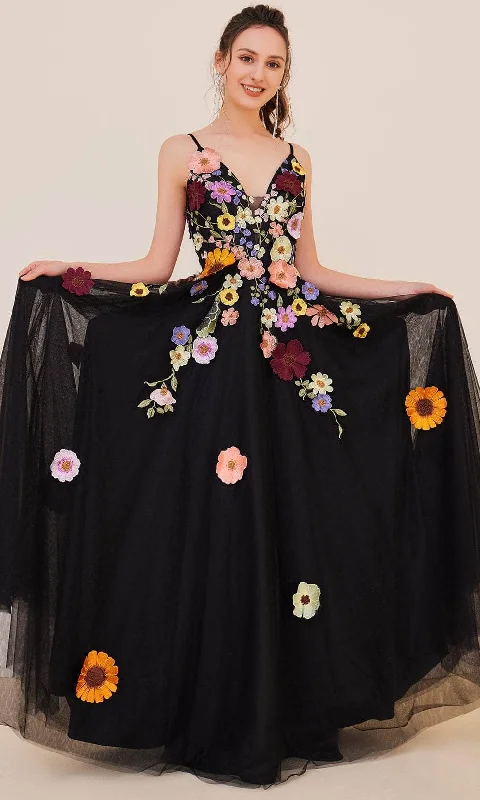 J'Adore Dresses J21016 - Floral Appliqued Bodice Prom Gown High-end party dresses