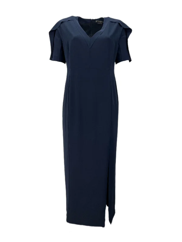 Marina Rinaldi Women's Navy Debutto Short Sleeve Maxi Dress Preppy maxi dresses