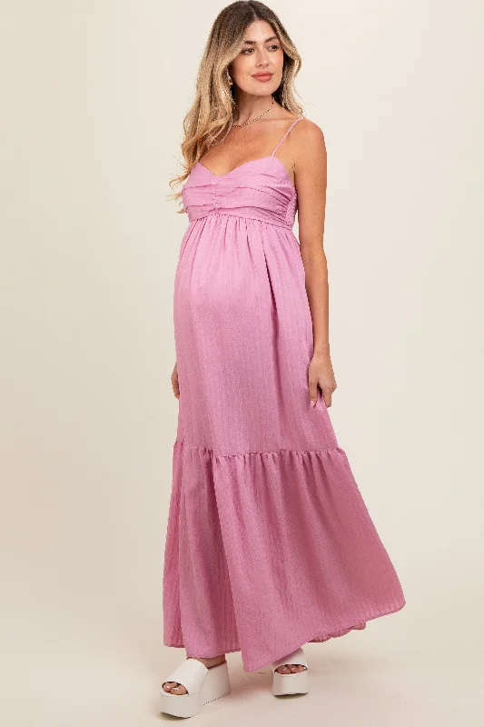 Pink Monochrome Stripe Maternity Maxi Dress Revolve maxi dresses