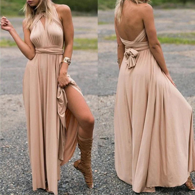 Sexy Long Bridesmaid Multi Way Wrap Convertible Infinity Maxi Dress Hollow Out Bandage Vestidos Luxury maxi dresses