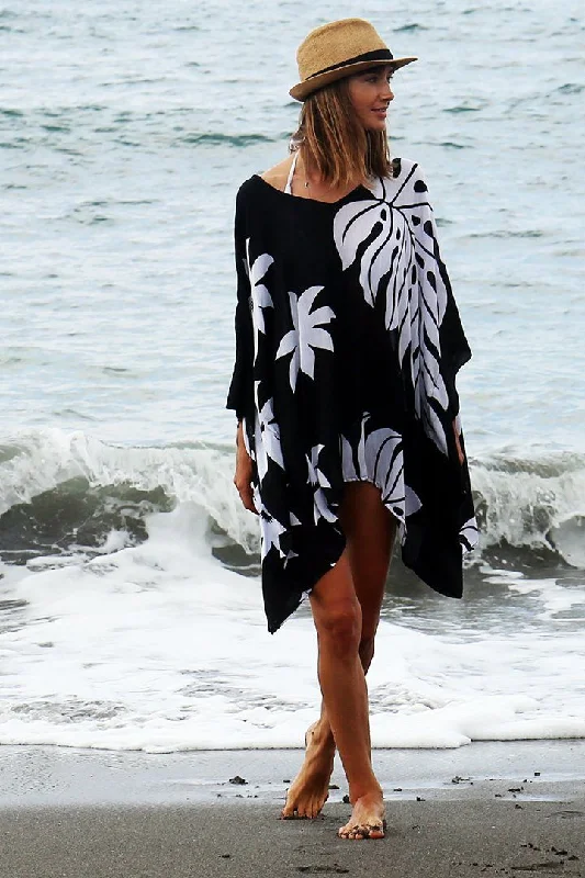 SHU-SHI Womens Short Beach Swimsuit Cover Up Poncho Dress Kaftan Loose Top Floral Elegant floral dresses