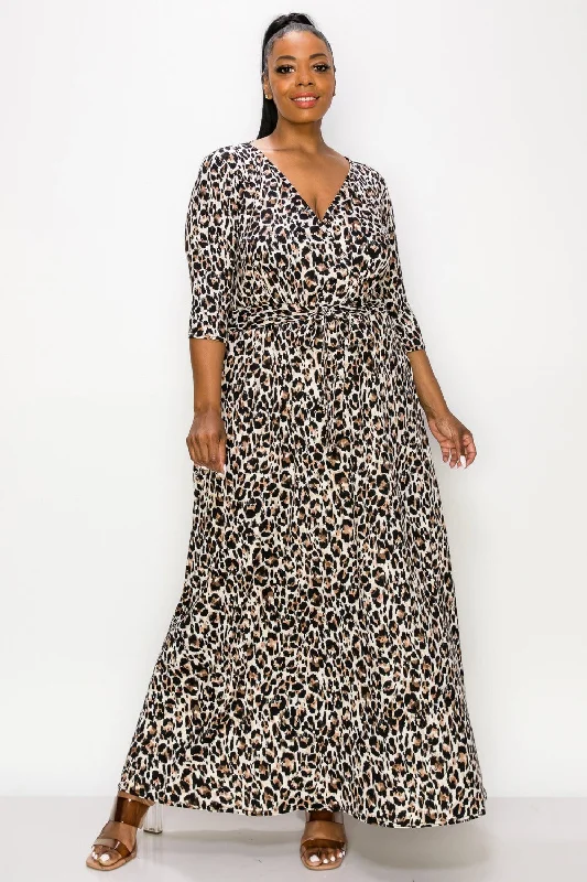 Symoné Cheetah Print Wrap Dress Tulle floral dresses