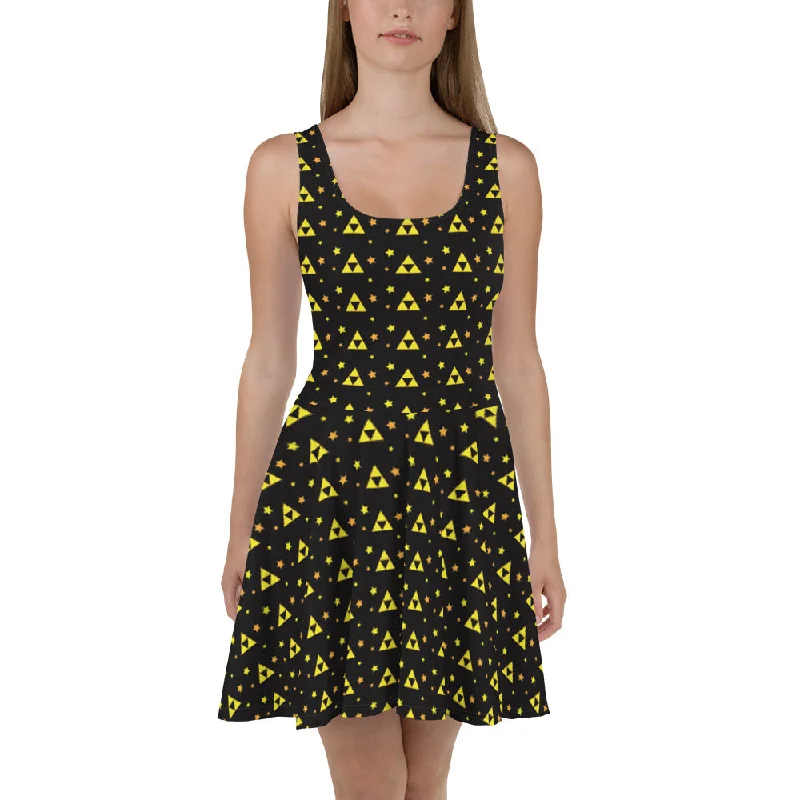 Triforce Patterned Skater Dress Best floral dresses for curvy figures