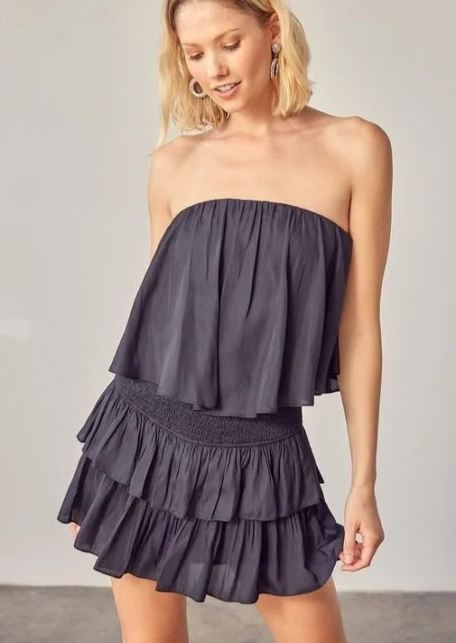 tube open back tier skort dress Popular unclassified dresses