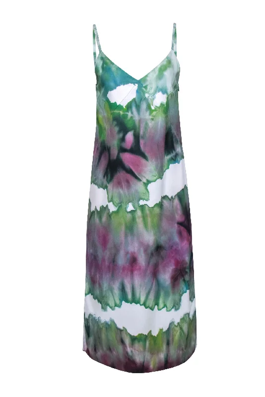 Acne Studios - Green & White Water Color Slip Dress Sz 6 Engagement unclassified dresses