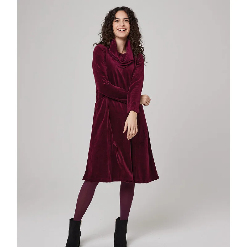 Plush Velvet Dress in Rich Plum Comfortable unclassified dresses