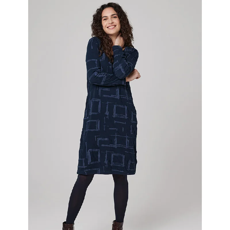 Squared Print Navy Dress Plus size unclassified dresses