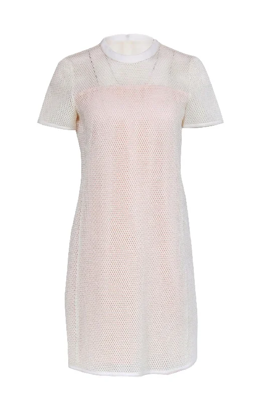 Akris Punto - Ivory Mesh w/ Blush Pink Sz 8 Wrap unclassified dresses