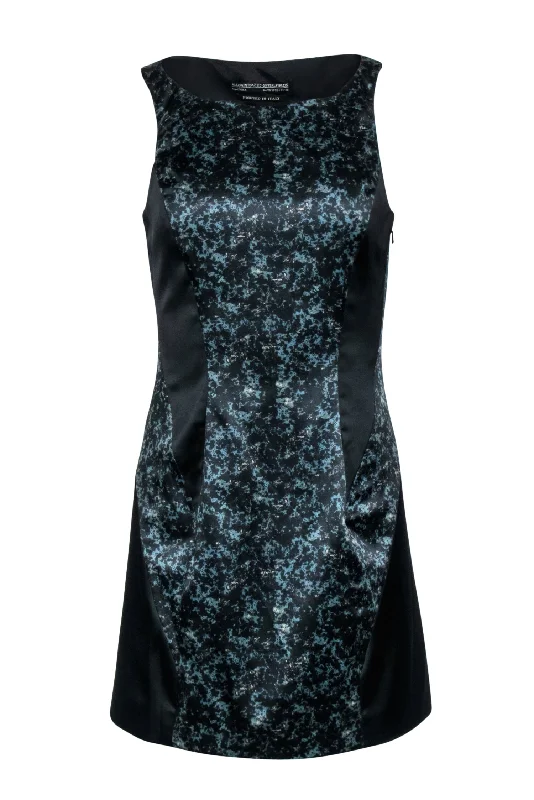 All Saints - Black & Green Marble Print "Heidi" Dress Sz 6 Velvet unclassified dresses