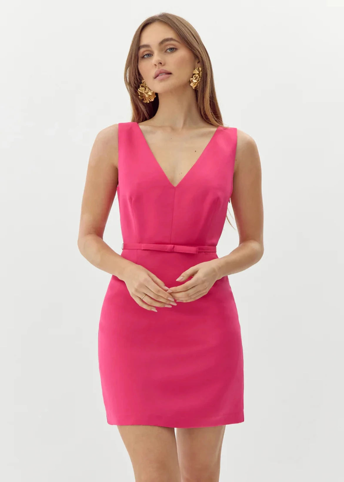 vneck satin fit and flare dress Petite unclassified dresses