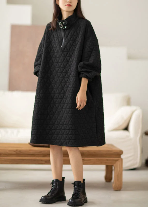 Art Black Oversized Thick Cotton Vacation Dresses Spring Embroidered unclassified dresses