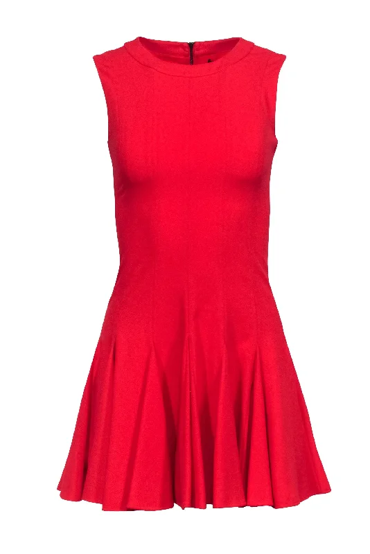 BCBG Max Azria - Red Sleeveless Dress w/ Pleated Hemline Sz 0P Elegant evening unclassified dresses