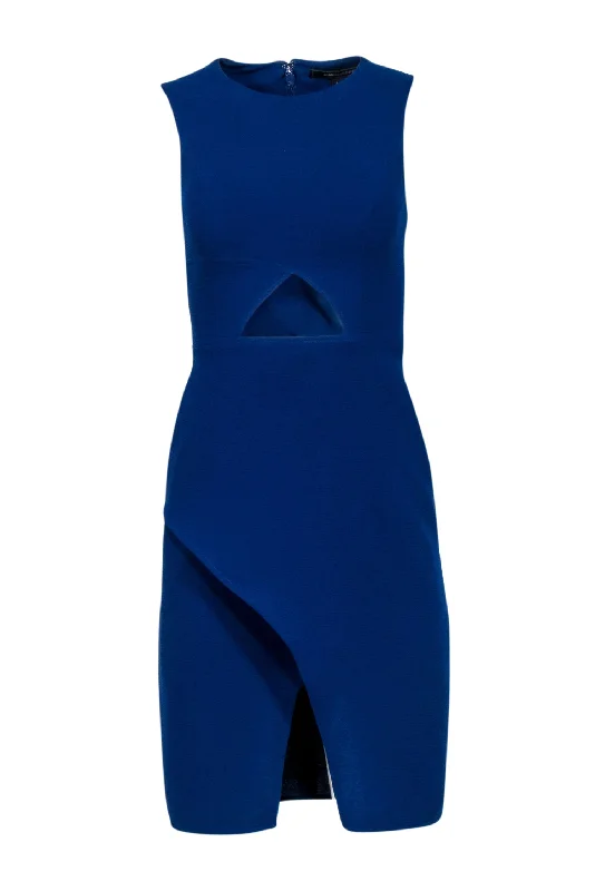 BCBG Max Azria - Cobalt Asymmetrical Dress with Cutout Sz 0 Street style unclassified dresses