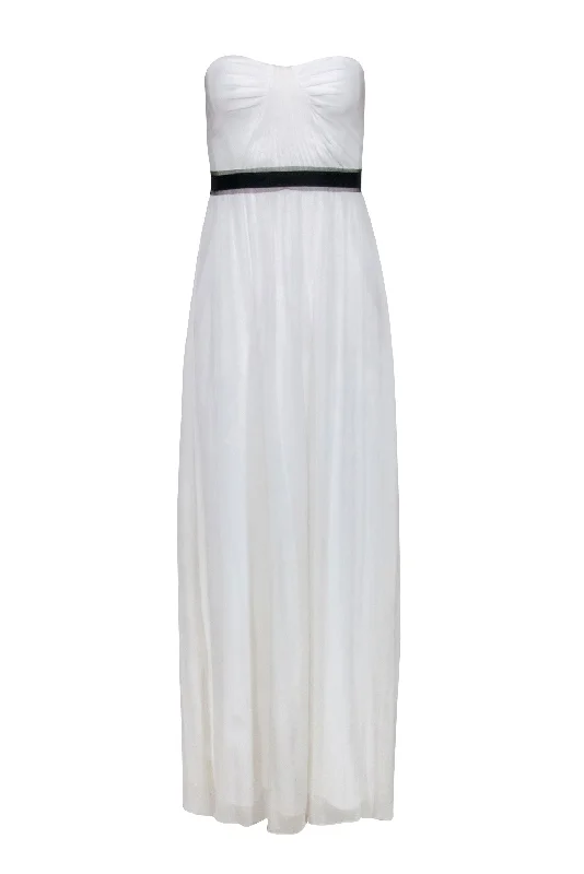 BCBG Max Azria - White Strapless Silk Formal Dress Sz 4 Casual unclassified dresses