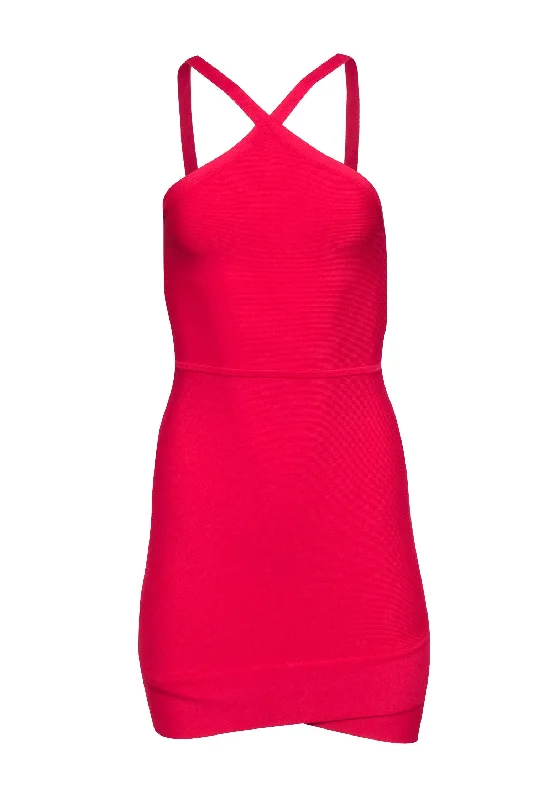 BCBG Max Azria - Red Bandage Knit Sleeveless Dress Sz M Luxury unclassified dresses