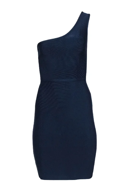 BCBG Max Azria - Navy Bandage One-Shoulder Dress Sz XS Flowy unclassified dresses