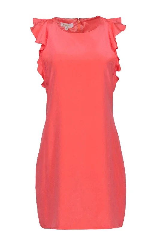 Britt Ryan - Coral Pink Shift Dress w/ Flutter Sleeves Sz 6 Breathable unclassified dresses