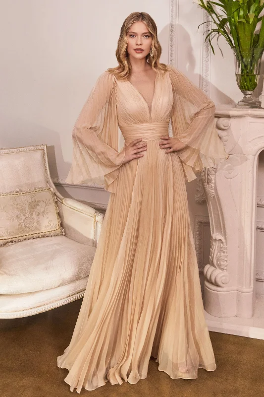 Cinderella Divine's Enchanting Pleated A-Line Gown: Elegance and Allure for Every Occasion Soft fabric unclassified dresses