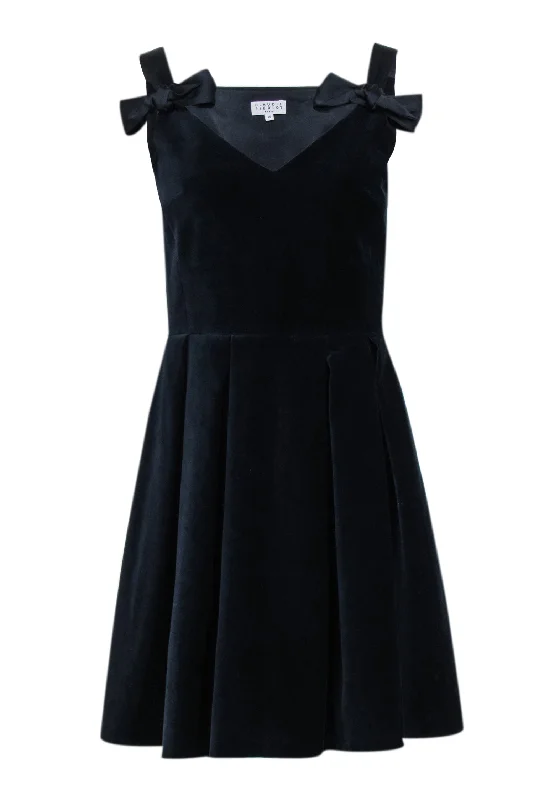 Claudie Pierlot - Navy Velvet Tie Strap Dress Sz 4 Beaded unclassified dresses