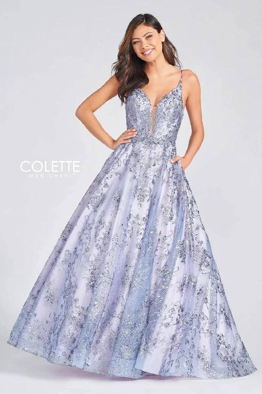 COLETTE 12259 Dusty Lilac Shimmering Ballgown - Size 00 Chiffon unclassified dresses