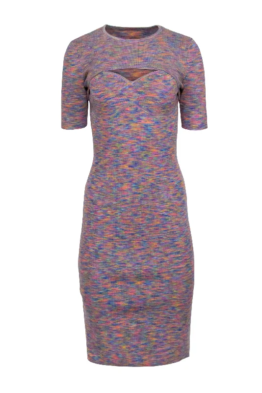 Derek Lam - Blue, Pink, & Orange Rainbow Mix Knit Dress w/ Detachable Shrug Sz S Budget-friendly unclassified dresses