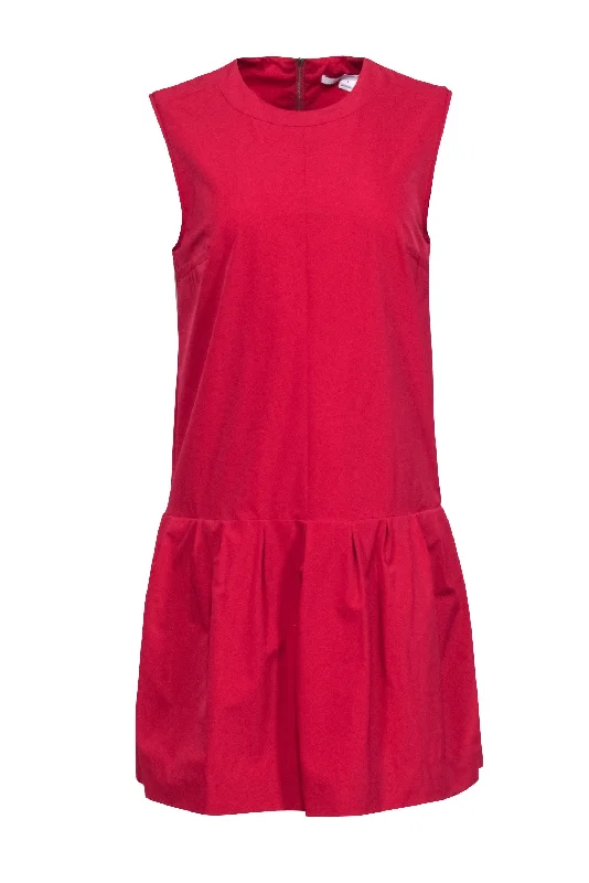 Diane von Furstenberg - Deep Pink Sleeveless Drop Waist Dress Sz 8 Engagement unclassified dresses