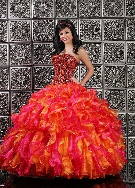 Da Vinci Quinceañera Dress 80110 Dark Fuchsia Orange - Size 8 Popular unclassified dresses