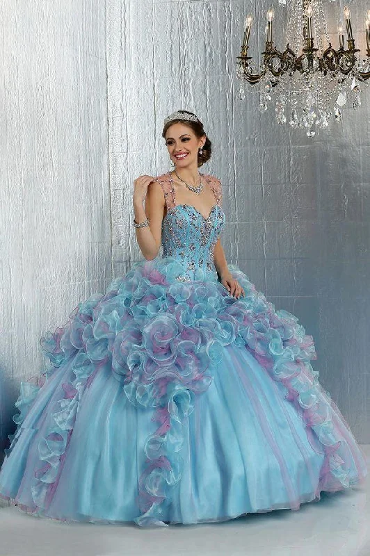 Da Vinci Quinceañera Dress 80276 Aqua Blue w/ Fuchsia - Size 10 Trendy new unclassified dresses