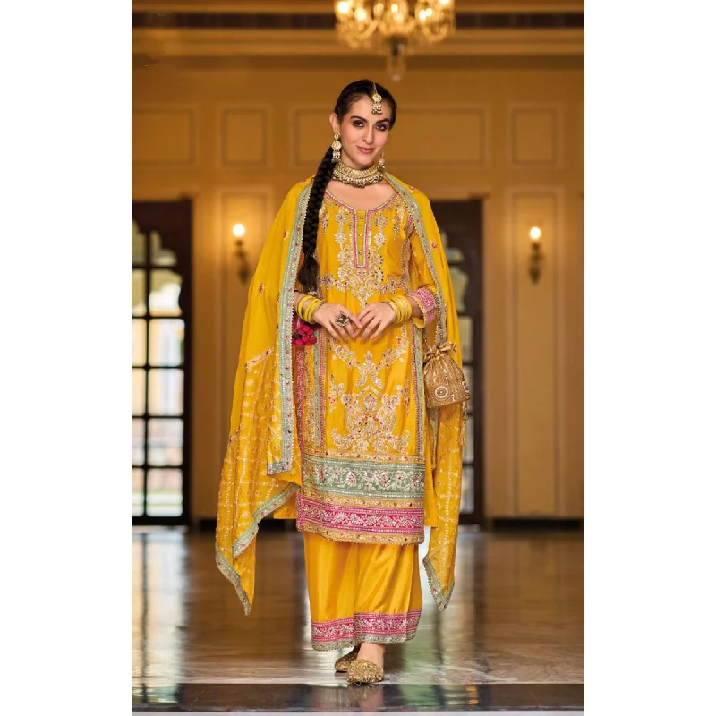 Eid Ramdan Wear Heavy Embroidery Work Stitched Designer Shalwar Kameez Plazzo Suits Discounted unclassified dresses