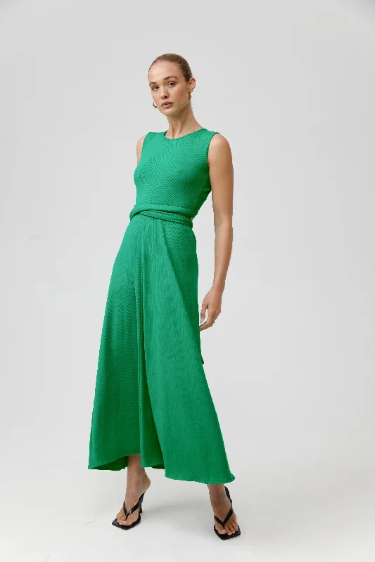 ELIZA RIB DRESS - EMERALD Open-back unclassified dresses